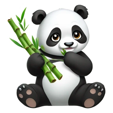 Kawaii Panda eating bamboo sticker