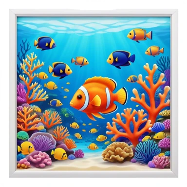 Great Barrier Reef Landmark Emoji – Featuring colorful coral formations and tropical fish. sticker