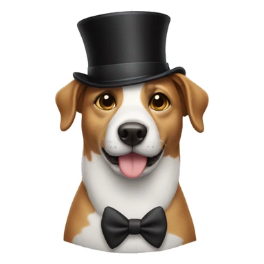 Dog with a top hat  sticker