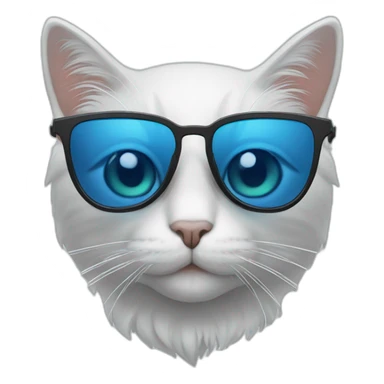 Un chat avec des lunettes de soleil bleu sticker