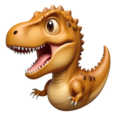Cinematic Comical T-rex Portrait Emoji, Head tilted dramatically with an exaggeratedly shocked expression, featuring its iconic massive head, tiny comically expressive arms, and wide, playful eyes full of humorous disbelief, Simplified yet hilariously expressive features, highly detailed, glowing with a slightly sassy prehistoric glow, high shine, dramatic yet playful, stylized with an air of cheeky dinosaur mischief, soft glowing outline, capturing the essence of a meme-worthy T-rex that looks ready to side-eye its way into viral fame! sticker
