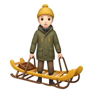 Eland voor slede in dennenbos  sticker