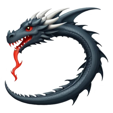 iOS style emoji, minimal dragon fang, dark fantasy object sticker