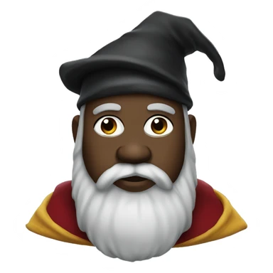 a fat bearded black man wearing wizard's attire sticker