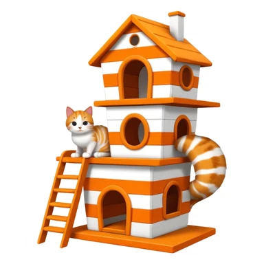 cats relaxing in a vertical playhouse sticker