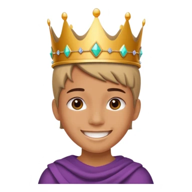 A stylish teen wearing a hand-crafted crown for fun. sticker