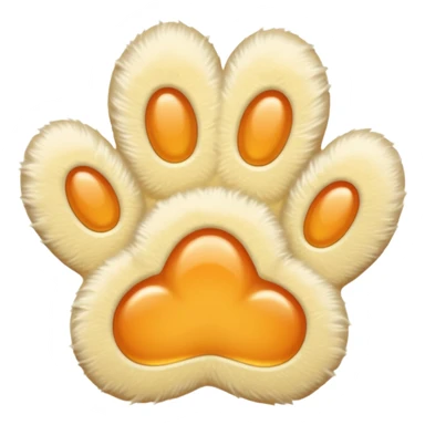 a very light pale pastel yellow-orange pawprint sticker