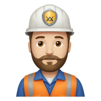 white men with beard wear worker's uniform sticker