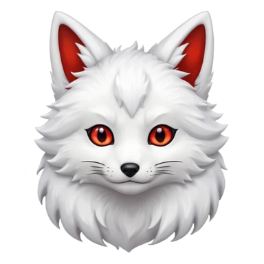 white kitsune with red eyes sticker