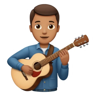 man holding guitar sticker