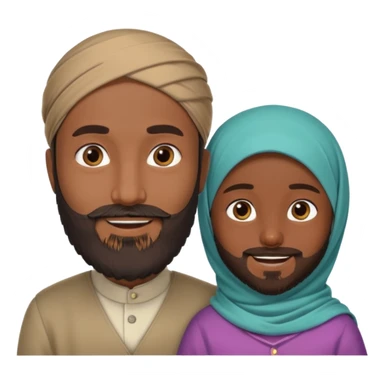 Make a Muslim man with a 6 year old girl wearing a hijab sticker