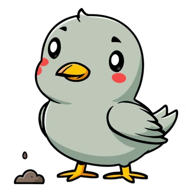 Pooping bird sticker