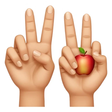 two index fingers from different hands touching at the tips, apple emoji style sticker