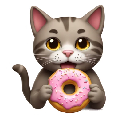 Cat eating donut sticker
