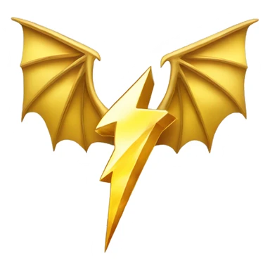gold lightning bolt with dragon wings sticker