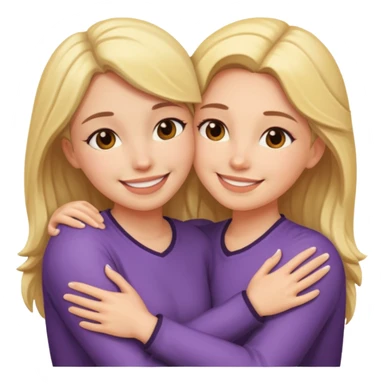 Two females hugging for comfort sticker