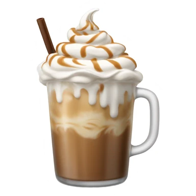 Iced latte with whipped cream sticker