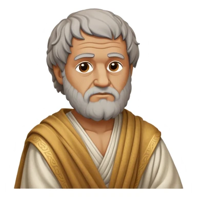 Cinematic Realistic portrait of Aristotle the philosopher, depicted as a wise, contemplative figure in detailed ancient Greek attire, with a textured draped robe and thoughtful expression, bathed in soft classical lighting that highlights his timeless intellect. sticker