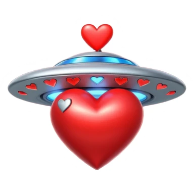 ufo stealing heart flying over heart sticker