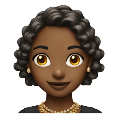 smiling girl portrait with jewelry sticker