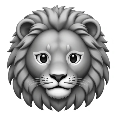 A face of lion roraing in black and white emoji sticker