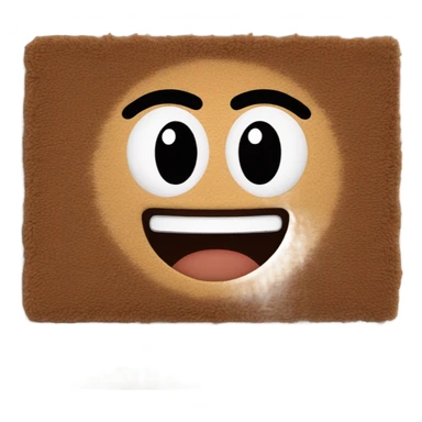 rectangle brown fuzzy mat that has Incredible written on it sticker