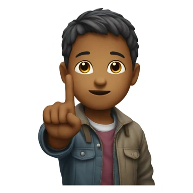 Child holding finger up  sticker