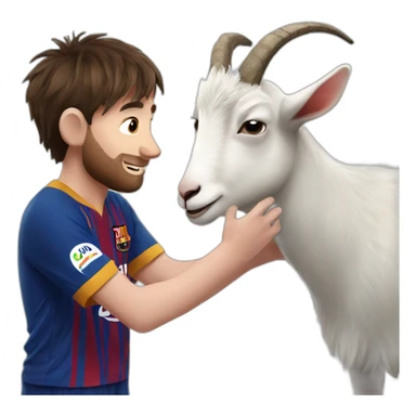 Messi petting a goat sticker