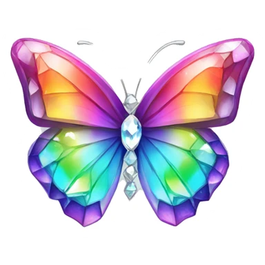Rainbow-Diamond-Gem-Butterfly-Crystal-Fly sticker