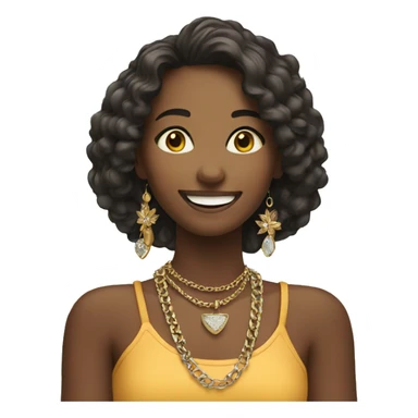 smiling girl outdoors with jewelry sticker