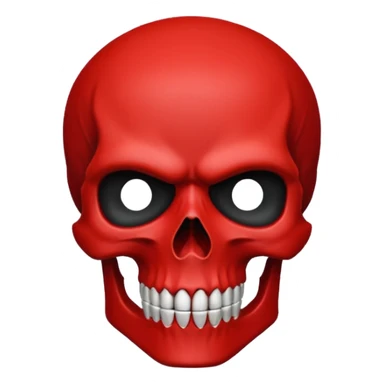 The image features a stylized red skull against a black background.
The image is composed primarily of two colors: a vibrant red for the skull and a deep black for the background. The skull occupies a large portion of the image and is drawn in a minimalist style, almost like a silhouette.  sticker