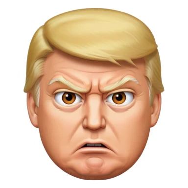 trump angry photorealistic sticker