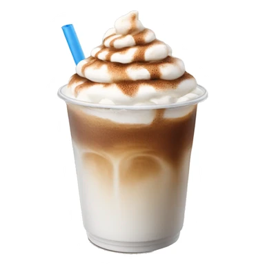 Iced coffee with cinnamon powder on whipped cream sticker