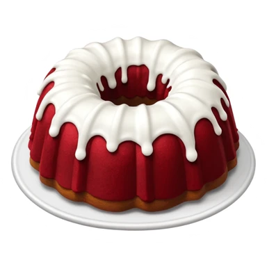 Bundt full red cake and white frosting  sticker