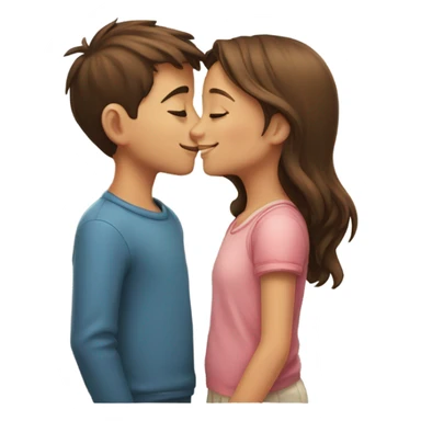 a boy and a girl kissing  sticker