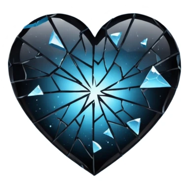 emo heart with night sky and broken glass sticker