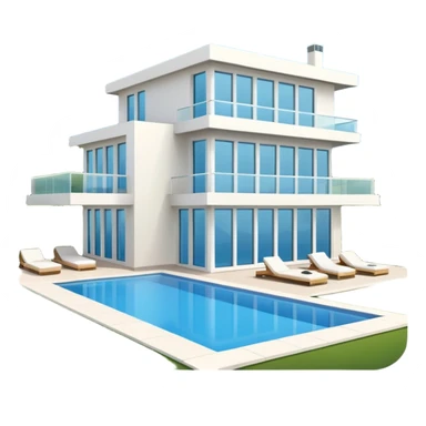 white luxury villa sticker