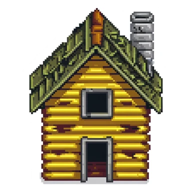 under construction log house sticker