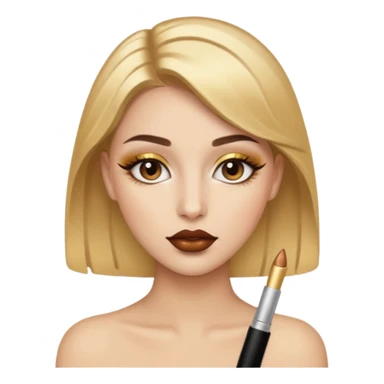 accesories lip gloss brown with makeup gold sticker