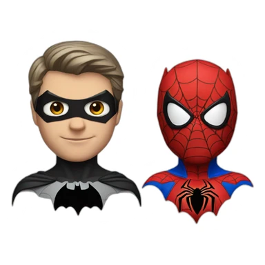 batman and spider man mix sticker