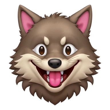 a wolf laughing really hard sticker