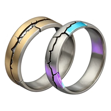 Broken wedding ring  into two parts  sticker