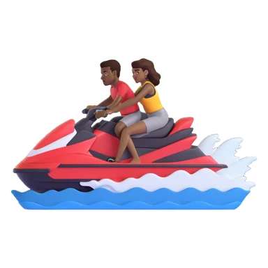 black man with a black woman on a jet ski sticker