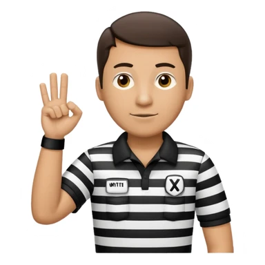 referee with raised arms crossed like an X sticker