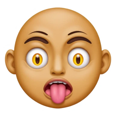 ugly pleading with eyes yellow emoticon🥺👀 emoji with tongue out sticker