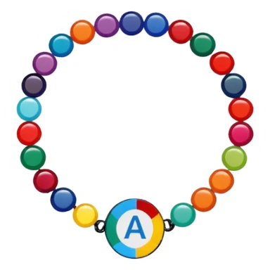 colourful alphabet flat round beaded bracelet  sticker