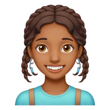 Brown head girl with braces sticker