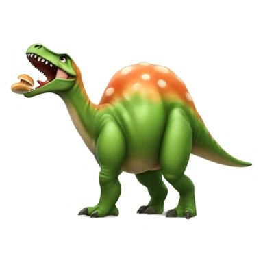 Dinosaur eating a mushroom  sticker