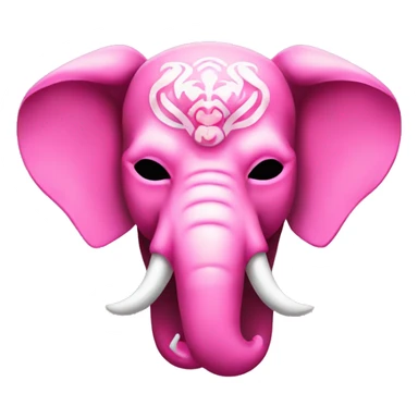 Pink feminine oni japanese mask elephant sticker