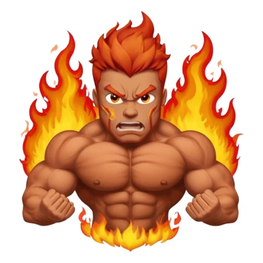 burning angry bodybuilder red haired man sticker
